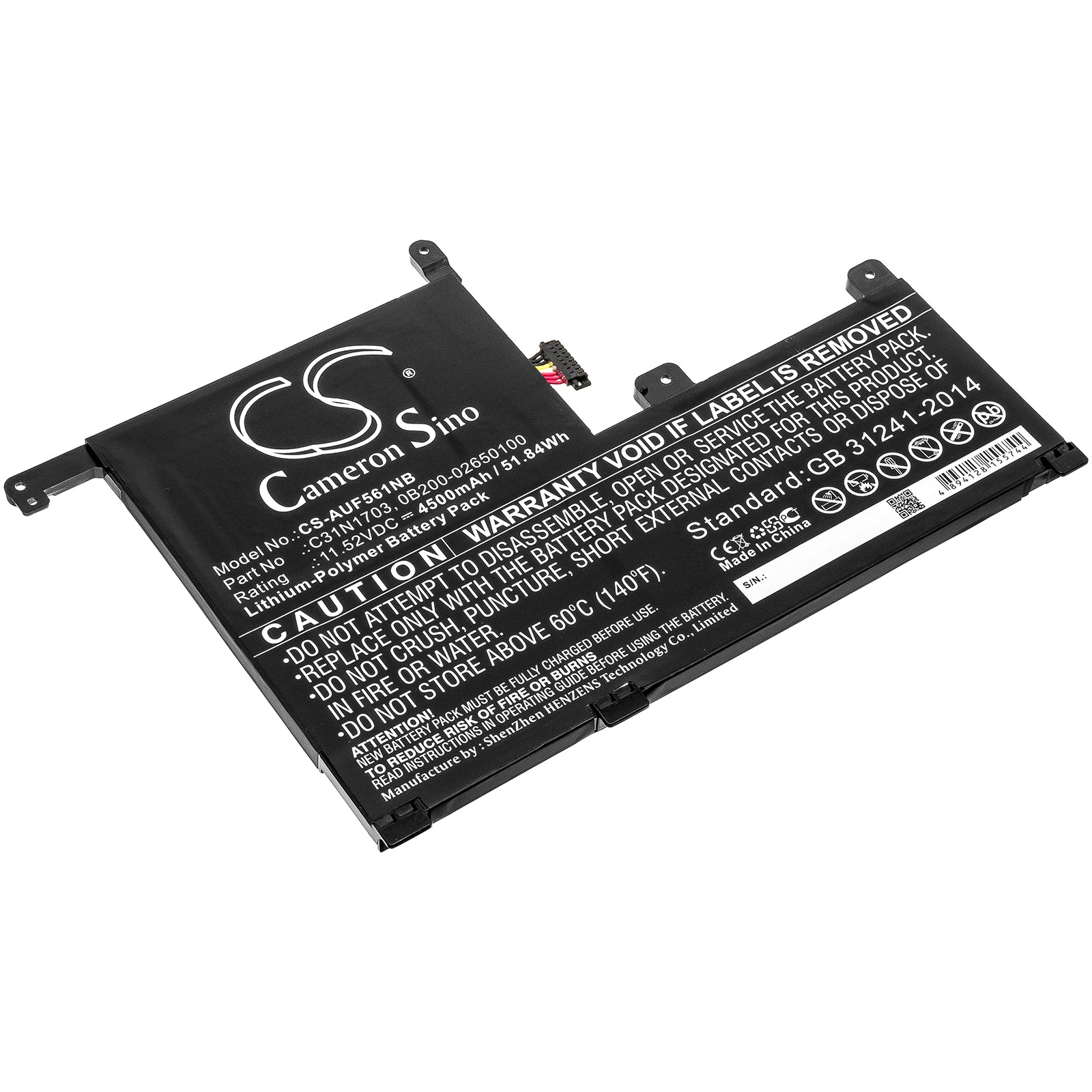 CS-AUF561NB Replacement Battery – Compatible with Q505UA, Q505UA-BI5T7, Q505UA-BI5T9, Q525UA, Q525UA-BI7T9, UX561UA, UX561UA-1A, UX561UA-1B, UX561UA-2G, UX561UA-8G, UX561UA-BO004T, UX561UA-BO005R, UX561UA-BO008R, UX561UA-BO008T, UX561UA-BO009R, UX561UA-BO020R, UX561UA-BO021R, UX561UA-BO039T, UX561UA-BO049T, UX561UA-BO051T, UX561UA-BO052T, UX561UA-BO056T, UX561UA-SB51-CB, UX561UN, UX561UN-1A, UX561UN-1B, UX561UN-AX8503T, UX561UN-BO003T, UX561UN-BO004T, UX561UN-BO005T, UX561UN-BO011R,
