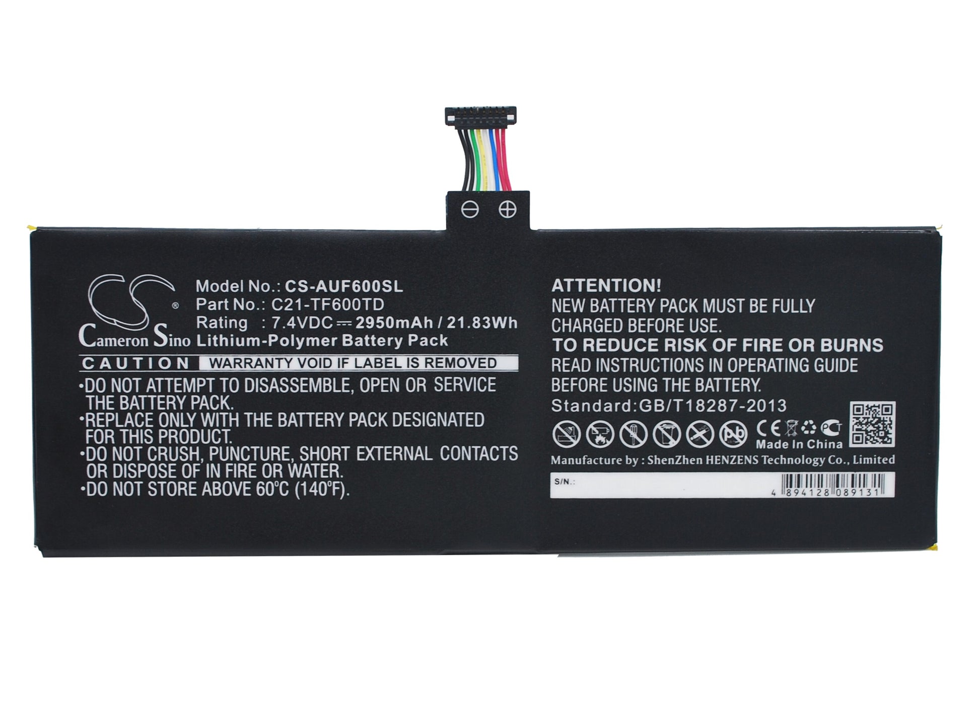 7.4V 2950mAh/21.83Wh Li-Polymer Tablet Battery for Asus