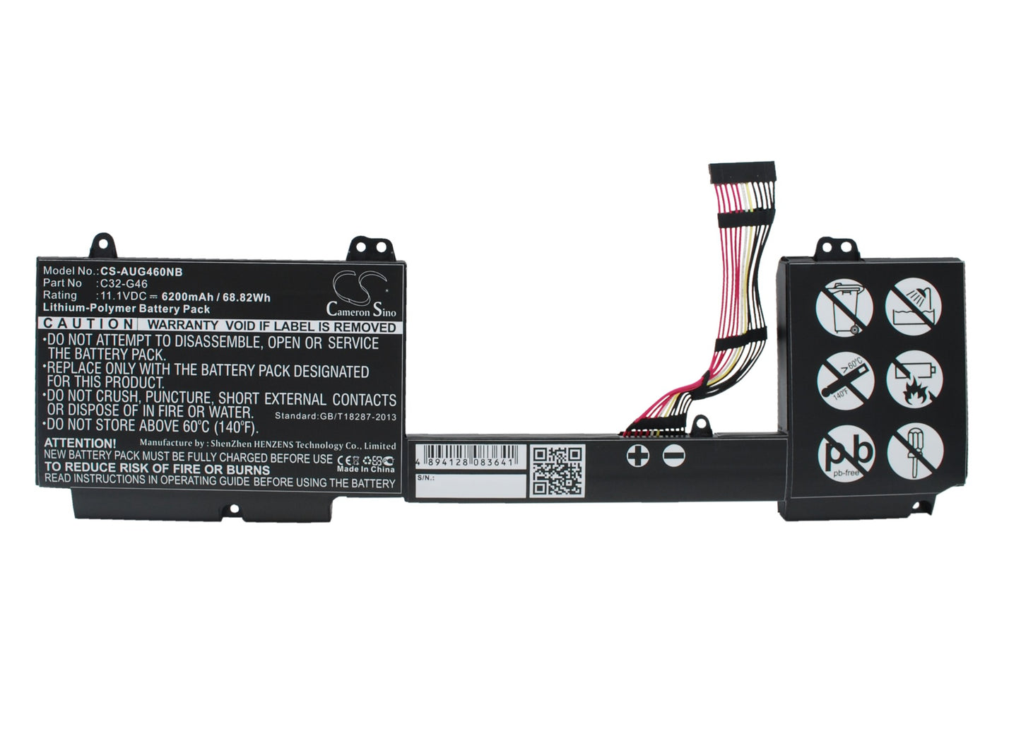 11.1V 6200mAh/68.82Wh Li-Polymer Notebook/Laptop Battery for Asus