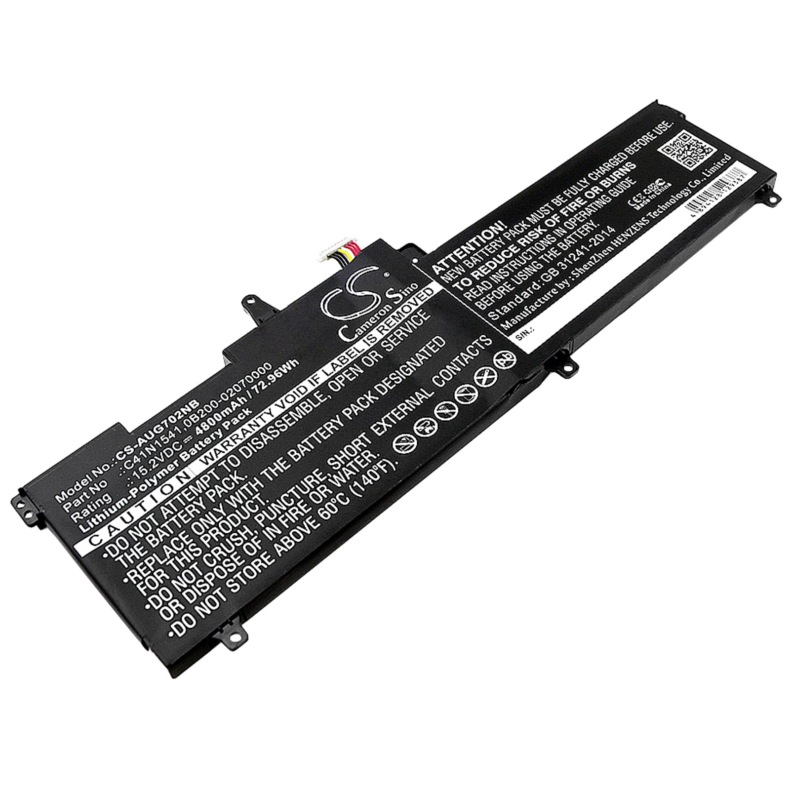 CS-AUG702NB Replacement Battery – Compatible with G702VM, G702VM-GC045T, G702VM-GC071T, G702VM-GC072T, G702VM-GC074T, G702VM-GC077T, G702VM-GC318, G702VMK, G702VS, G702VS-BA042T, G702VS-BA076T, G702VS-BA125T, G702VS-BA148T, G702VS-BA172T, G702VSK, G702VT, G702VT-GC006T, GL702, GL702V, GL702VM, GL702VM-1A, GL702VM-BA135T, GL702VM-BA195T, GL702VM-BA230T, GL702VM-BA323T, GL702VM-BA324, GL702VM-BA325T, GL702VM-BA414, GL702VM-BHI7N09, GL702VM-DB71, GL702VM-DB74, GL702VM-GB031T, GL702VM-GB032T,