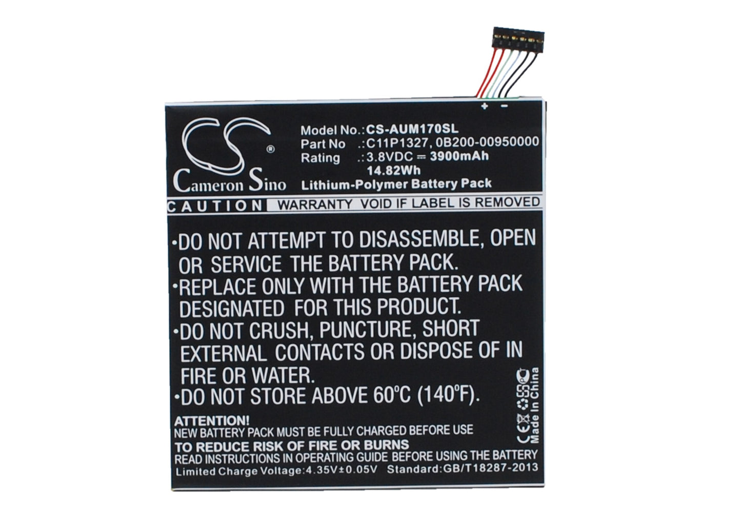 3.8V 3900mAh/14.82Wh Li-Polymer Tablet Battery for Asus