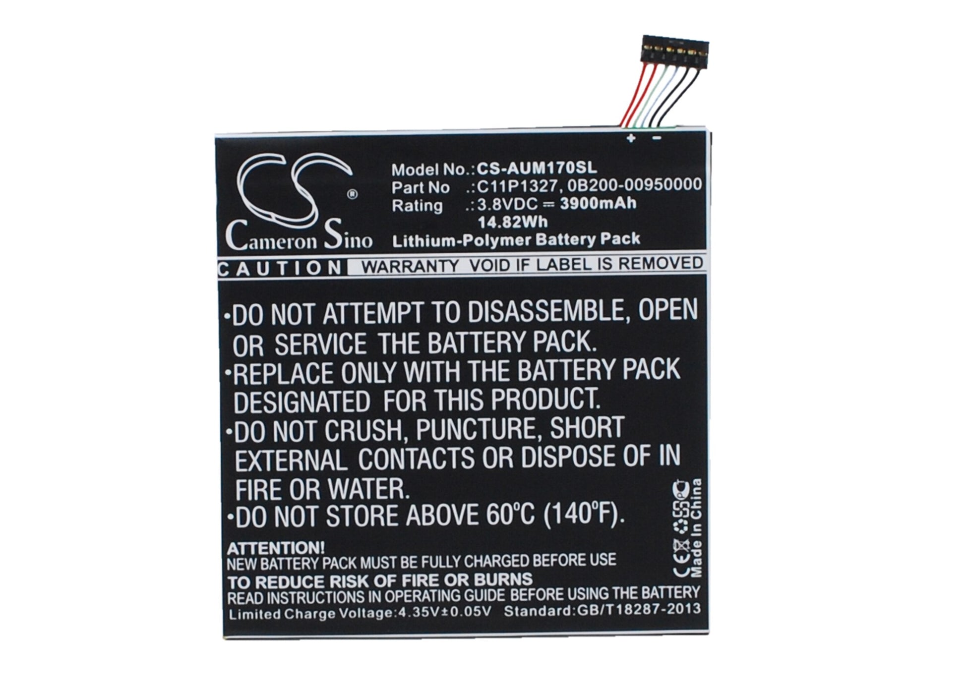 3.8V 3900mAh/14.82Wh Li-Polymer Tablet Battery for Asus