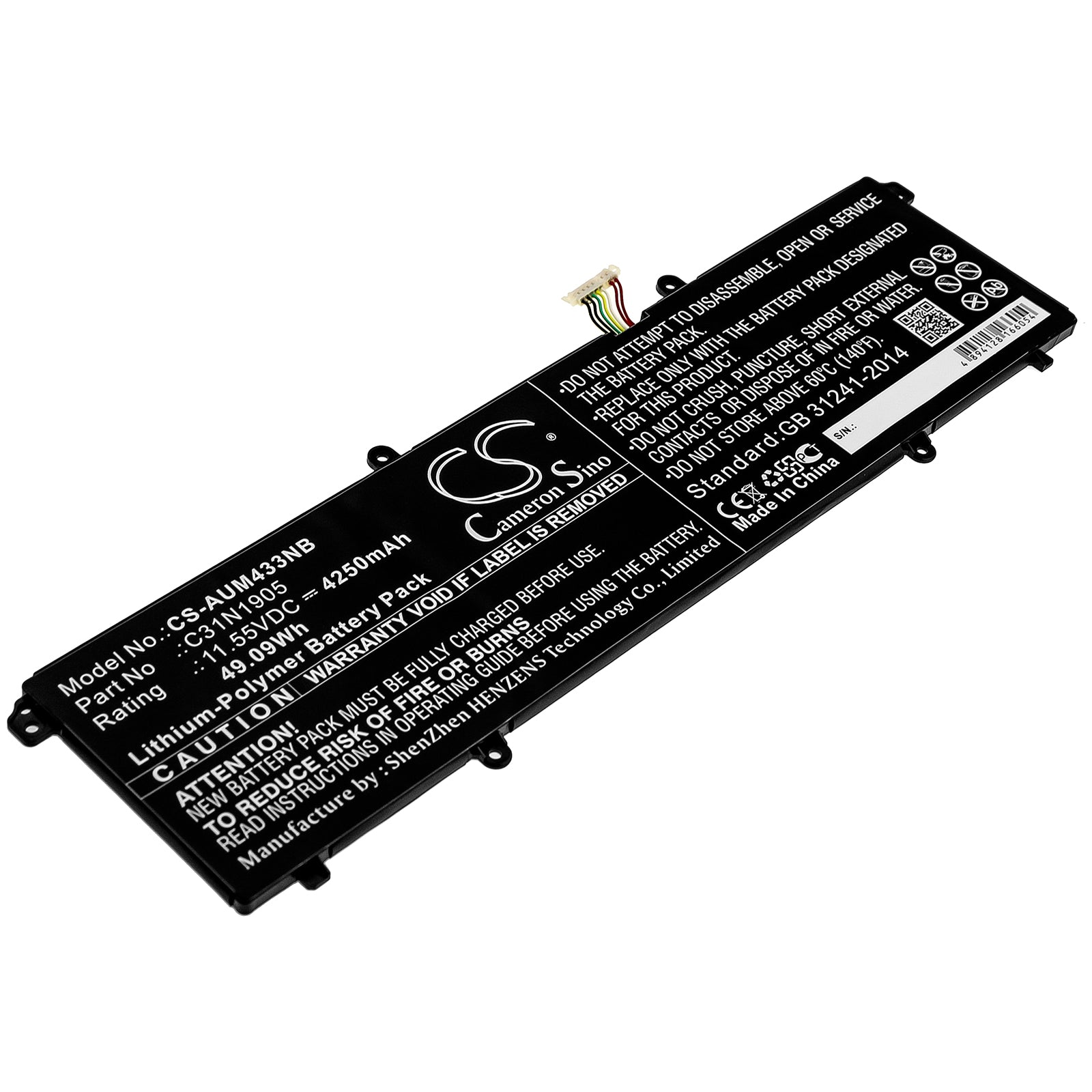 CS-AUM433NB Replacement Battery – Compatible with VivoBook 14 S433FL-EB072T, VivoBook 14 S433FL-EB093T, VivoBook 14 S433FL-EB107T, VivoBook 14 S433FL-EB180T, VivoBook 14 S433FL-EB181, VivoBook 14 S433FL-EB198TS, VivoBook 15 S513EA-BQ443T, VivoBook S14 M433IA-EB001T, VivoBook S14 M433IA-EB005T, VivoBook S14 M433IA-EB051T, VivoBook S14 M433IA-EB053T, VivoBook S14 M433IA-EB054T, VivoBook S14 M433IA-EB069T, VivoBook S14 M433IA-EB071TS, VivoBook S14 M433IA-EB202T, VivoBook S14 M433IA-EB203, VivoBook