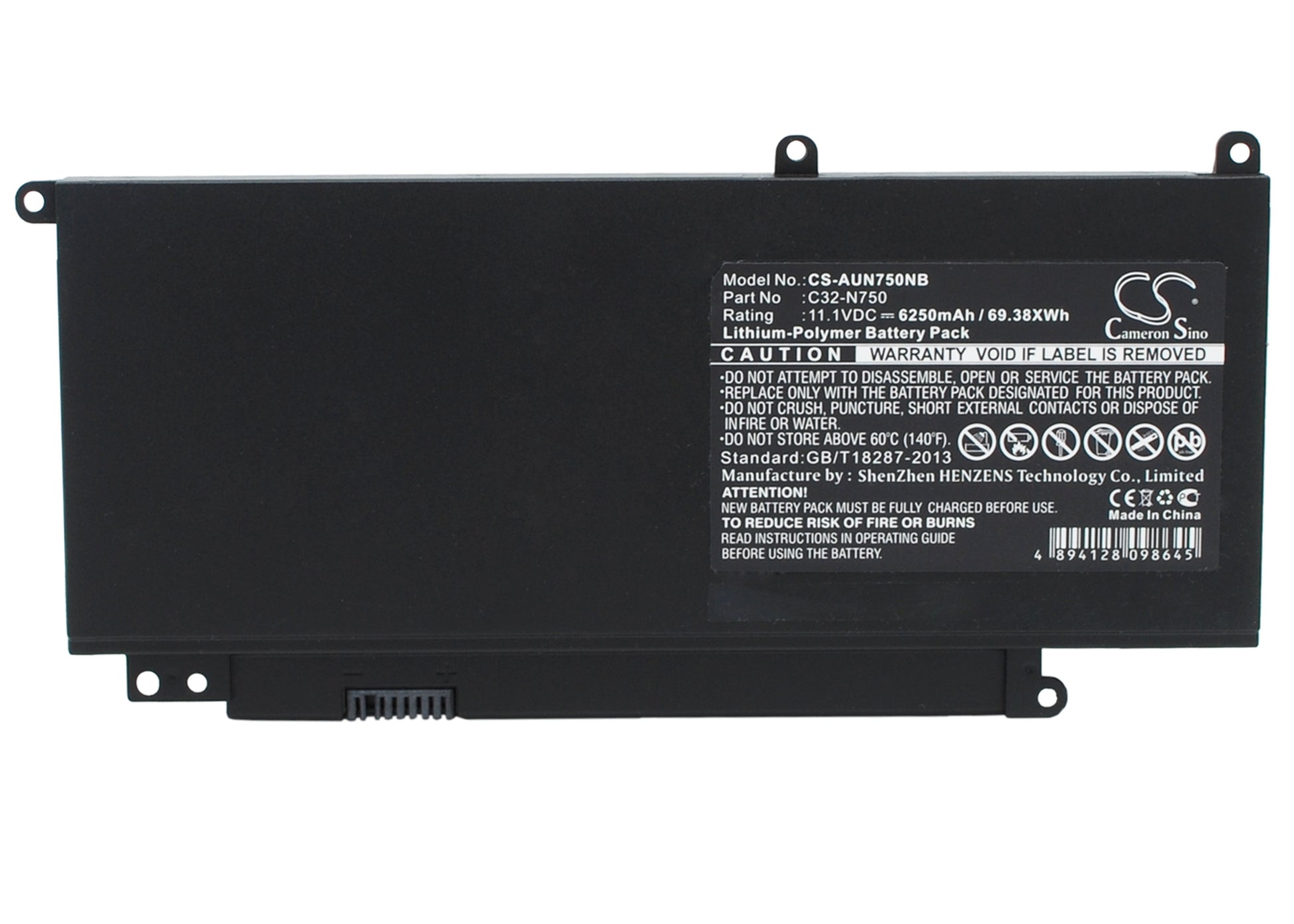 11.1V 6250mAh/69.38Wh Li-Polymer Notebook/Laptop Battery for Asus