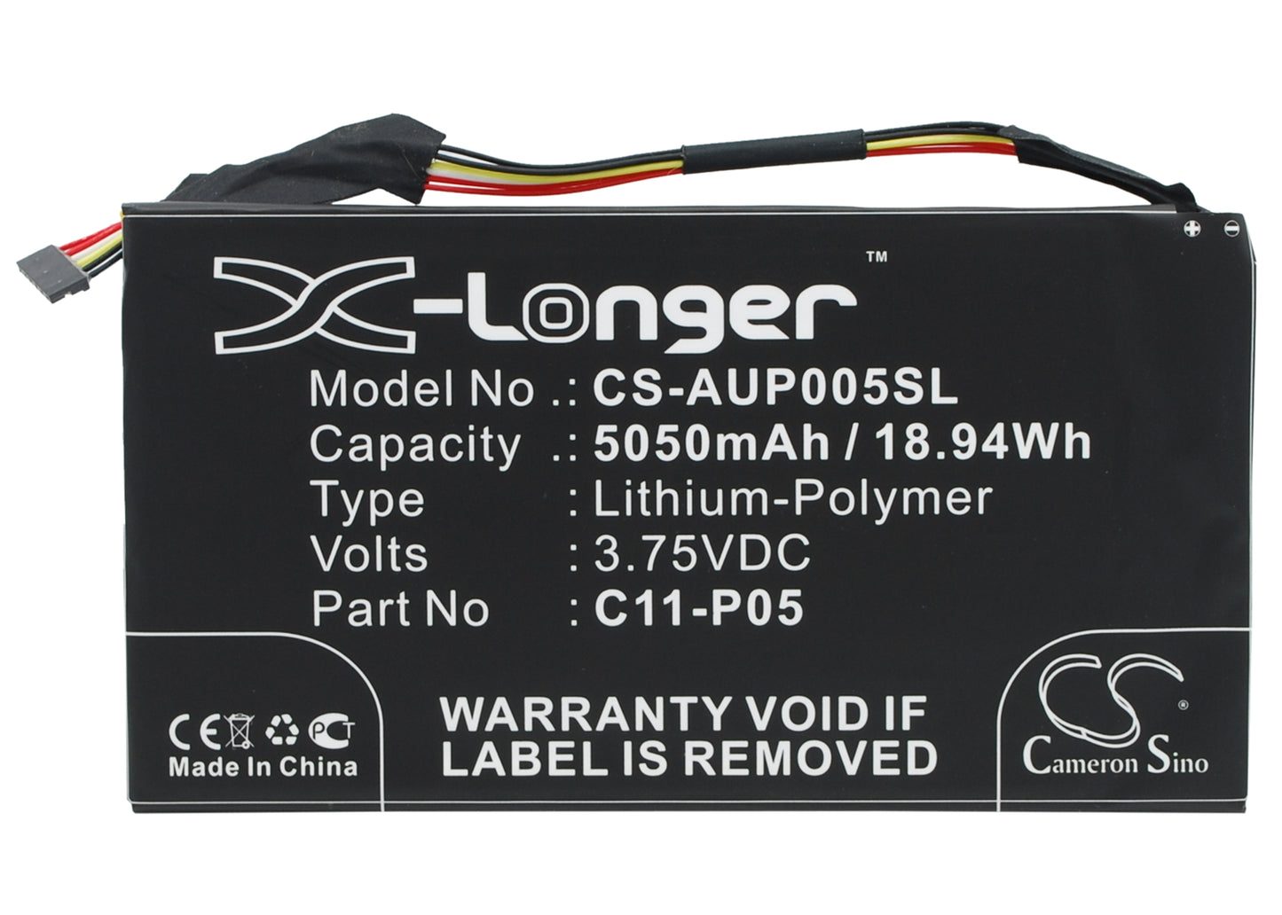 3.75V 5050mAh/18.94Wh Li-Polymer Tablet Battery for Asus