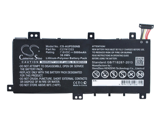 7.6V 5000mAh/38.0Wh Li-Polymer Notebook/Laptop Battery for Asus