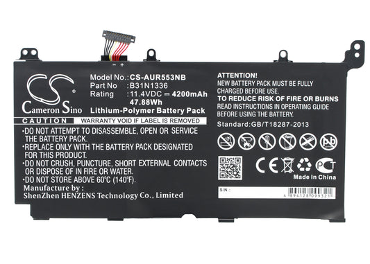 11.4V 4200mAh/47.88Wh Li-Polymer Notebook/Laptop Battery for Asus