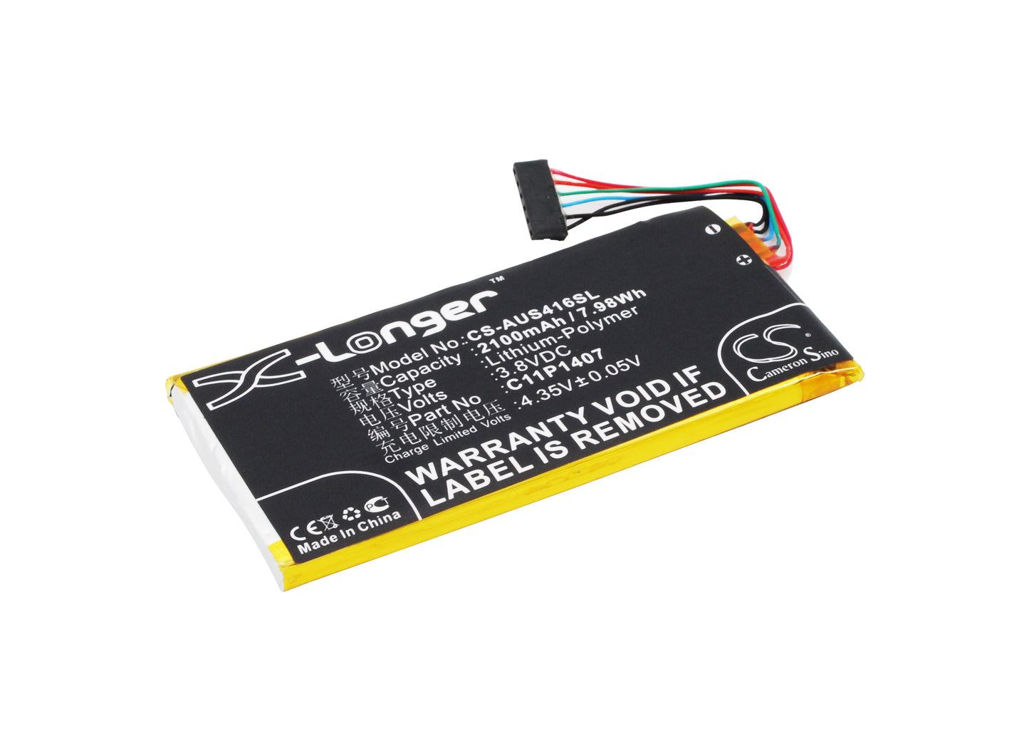 3.8V 2100mAh/7.98Wh Li-Polymer Mobile/SmartPhone Battery for Asus