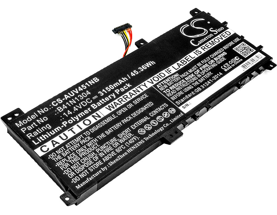 14.4V 3150mAh/45.36Wh Li-Polymer Notebook/Laptop Battery for Asus