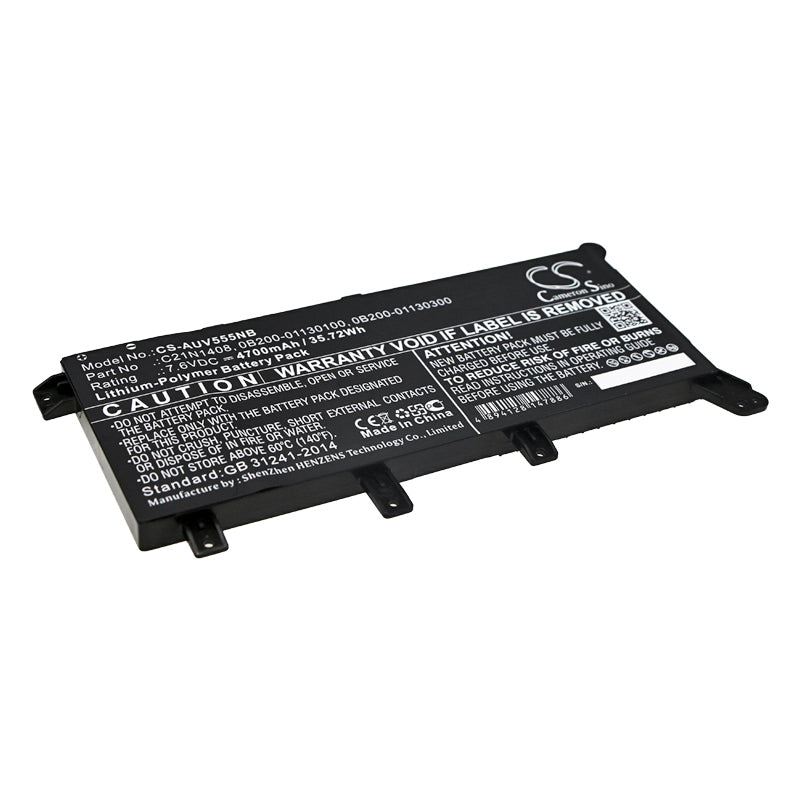 CS-AUV555NB Replacement Battery – Compatible with A555LJ, A555LJ-DM941T, A555LJ-XO912T, A555LJ-XO916T, A555LJ-XX031H, A555LJ-XX1268T, A555QG, A555QG9600, A555QG9620, A555QG9700, A555QG-XX295T, F554LA, F554LA-WS71, F554LA-XX2664T, F554LA-XX2848, F554LA-XX2854D, F554LA-XX2857D, F554LA-XX2943, F554LD, F554LD-XO841H, F554LD-XX618H, F554LD-XX630H, F554LD-XX734H, F554LD-XX908H, F554LD-XX912H, F555BA-XO059T, F555BP-XO004T, F555BP-XO091T, F555DG-XO075T, F555DG-XO114T, F555LA, F555LA-DM1874T,