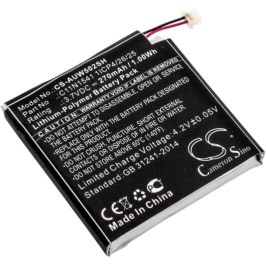 3.7V 270mAh/1.00Wh Li-Polymer Smartwatch Battery for Asus
