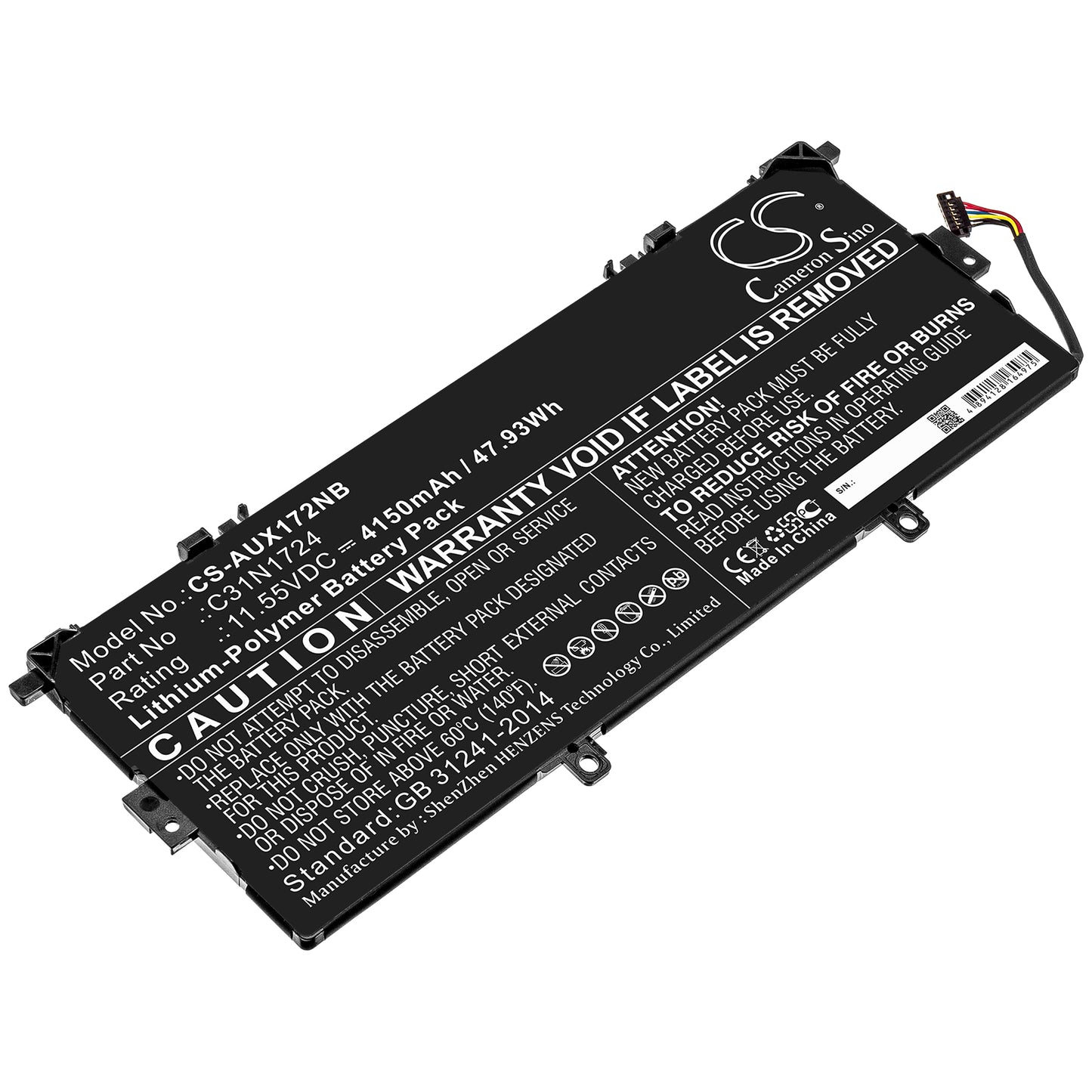 CS-AUX172NB Replacement Battery – Compatible with U3100FAL, UX331FAL, ZenBook 13 UX331FA-A3071T, ZenBook 13 UX331FA-AS51, ZenBook 13 UX331FA-DB71, ZenBook 13 UX331FA-EG002T, Zenbook 13 UX331FA-EG006T, Zenbook 13 UX331FA-EG007T, Zenbook 13 UX331FAL-BS8205E, ZenBook 13 UX331FAL-EG002T, ZenBook 13 UX331FAL-EG003T, ZenBook 13 UX331FAL-EG013R, ZenBook 13 UX331FAL-EG016T, ZenBook 13 UX331FAL-EG017R, ZenBook 13 UX331FAL-EG027R, ZenBook 13 UX331FAL-EG028T, ZenBook 13 UX331FAL-EG033T, ZenBook 13