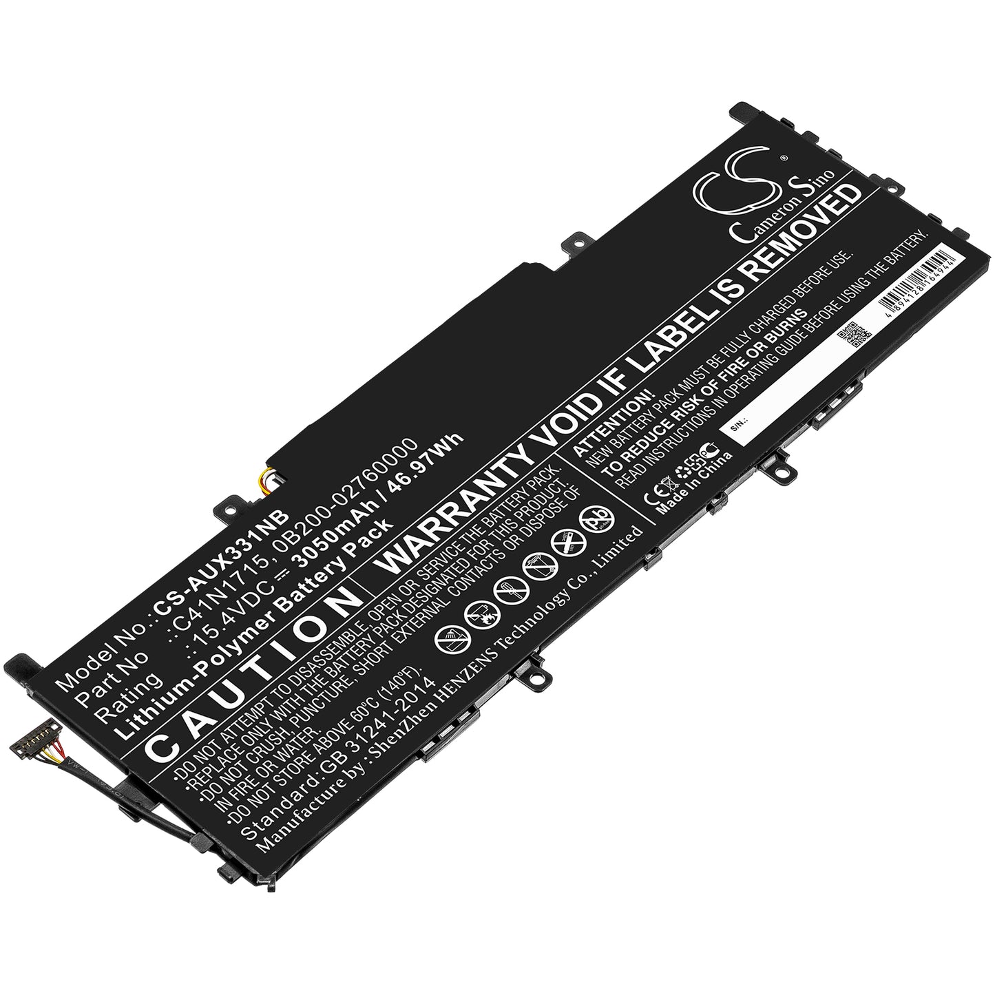 CS-AUX331NB Replacement Battery – Compatible with U3100FN, U3100UN, UX331FN, UX331UA-1A, UX331UA-1B, UX331UA-1E, UX331UAL-1C, UX331UAL-1D, UX331UN, UX331UN-1A, UX331UN-1B, UX331UN-1E, Zenbook 13 UX331UA, ZenBook 13 UX331UA-EG011R, ZenBook 13 UX331UA-EG012R, Zenbook 13 UX331UA-EG013T, ZenBook 13 UX331UA-EG051T, ZenBook 13 UX331UA-EG060T, Zenbook 13 UX331UN, ZenBook 13 UX331UN-EG002T, Zenbook 13 UX331UN-EG006T, Zenbook 13 UX331UN-EG008T, ZenBook 13 UX331UN-EG037T, ZenBook 13 UX331UN-EG051T,