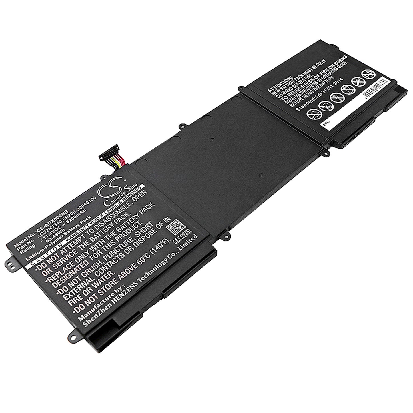 11.4V 8200mAh/93.48Wh Li-Polymer Notebook/Laptop Battery for Asus