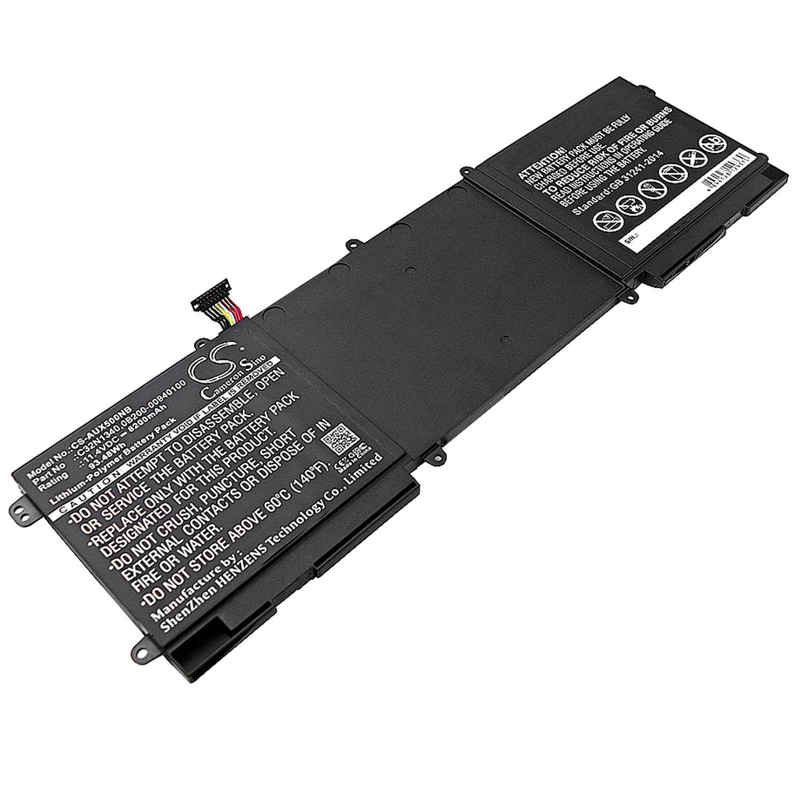 11.4V 8200mAh/93.48Wh Li-Polymer Notebook/Laptop Battery for Asus