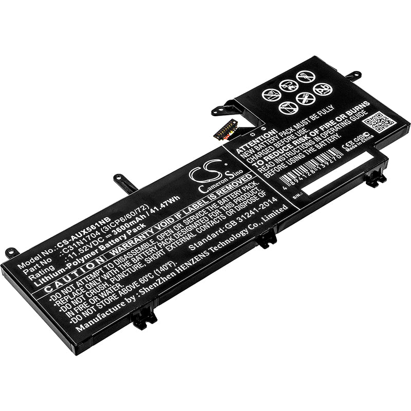 11.52V 3600mAh/41.47Wh Li-Polymer Notebook/Laptop Battery for Asus