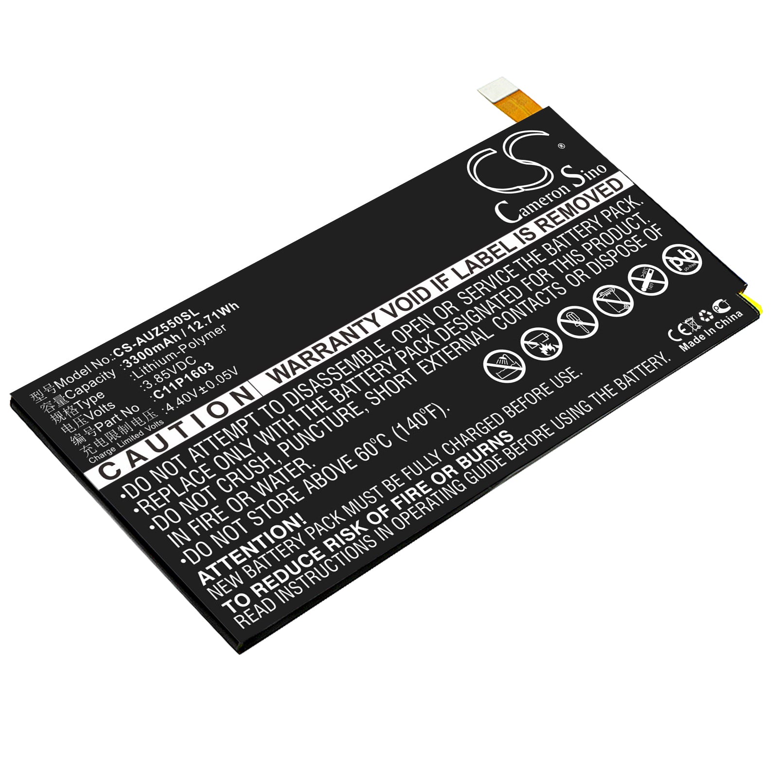 3.85V 3300mAh/12.71Wh Li-Polymer Mobile/SmartPhone Battery for Asus