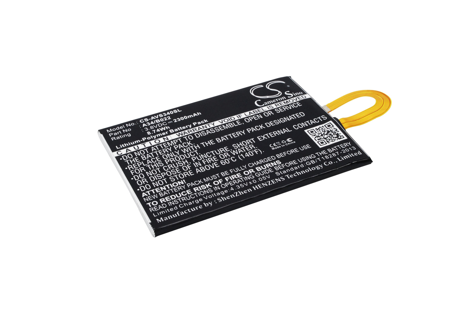 3.8V 2300mAh/8.74Wh Li-Polymer Mobile/SmartPhone Battery for AVUS