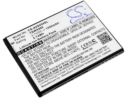 3.7V 1550mAh/5.74Wh Li-ion Mobile/SmartPhone Battery for Archos
