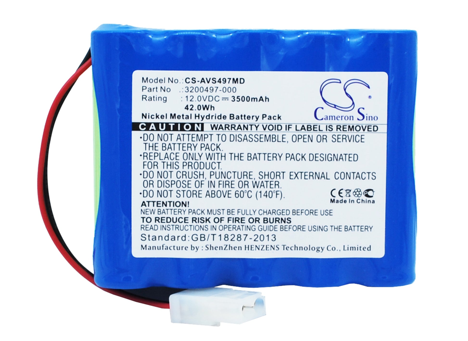 12V 3500mAh/42.00Wh Ni-MH Medical Battery for Viasys Healthcare