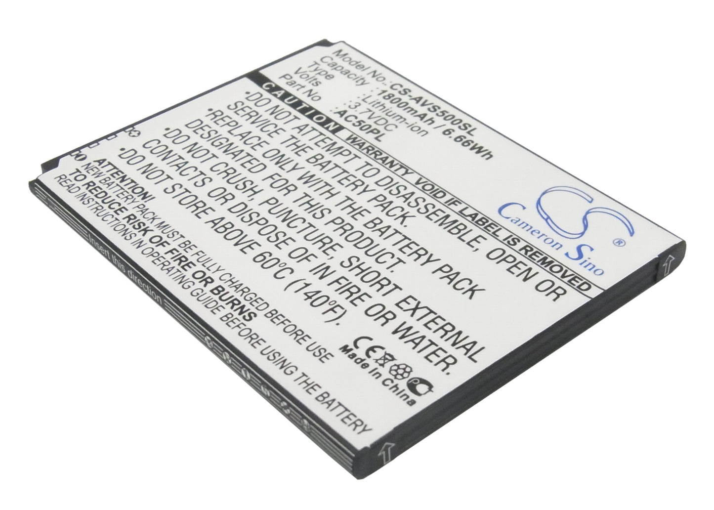 3.7V 1800mAh/6.66Wh Li-ion Mobile/SmartPhone Battery for Archos
