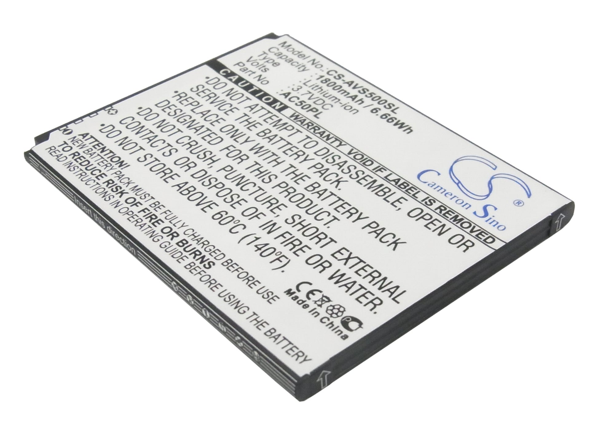 3.7V 1800mAh/6.66Wh Li-ion Mobile/SmartPhone Battery for Archos