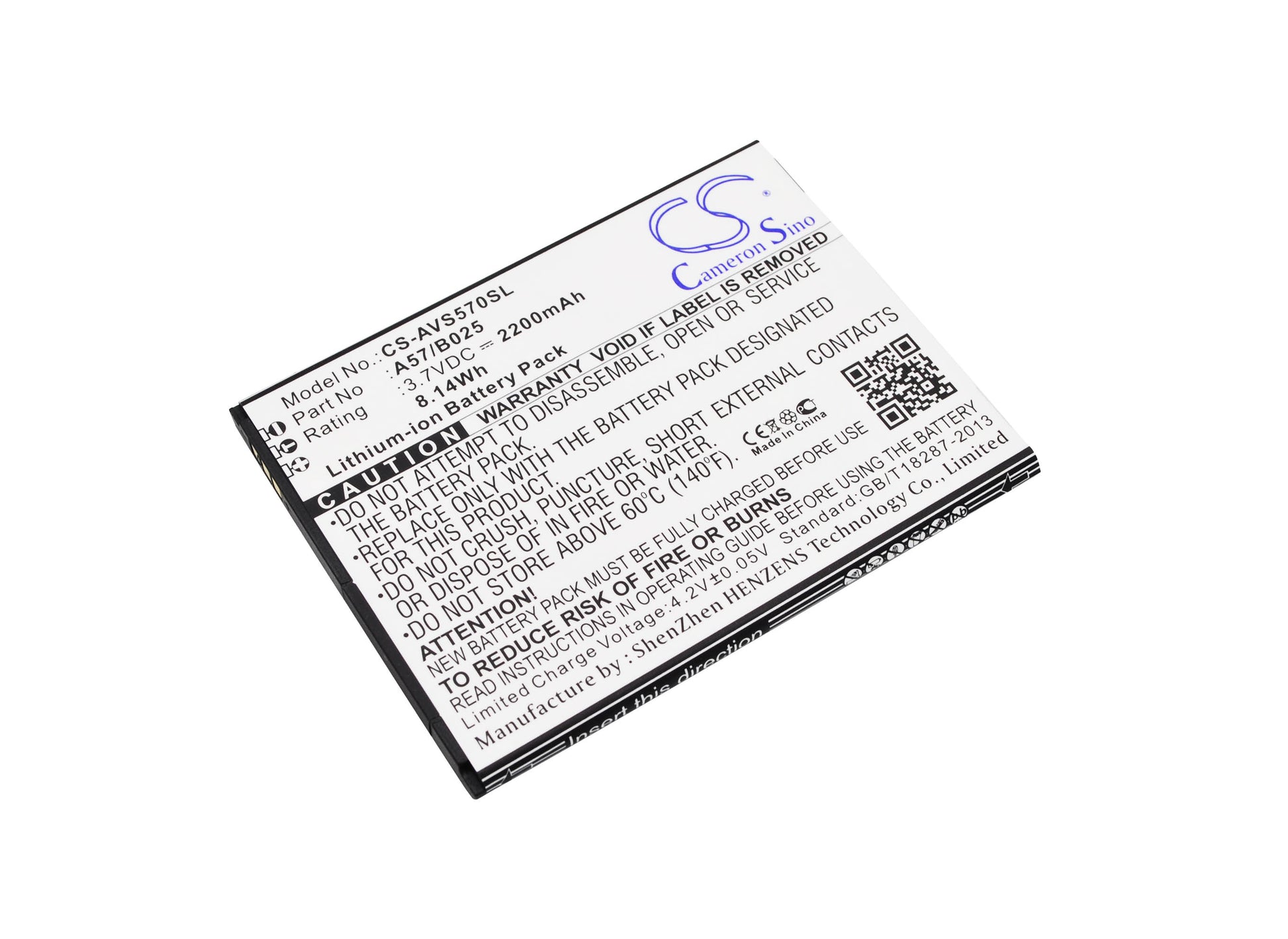 3.7V 2200mAh/8.14Wh Li-ion Mobile/SmartPhone Battery for AVUS