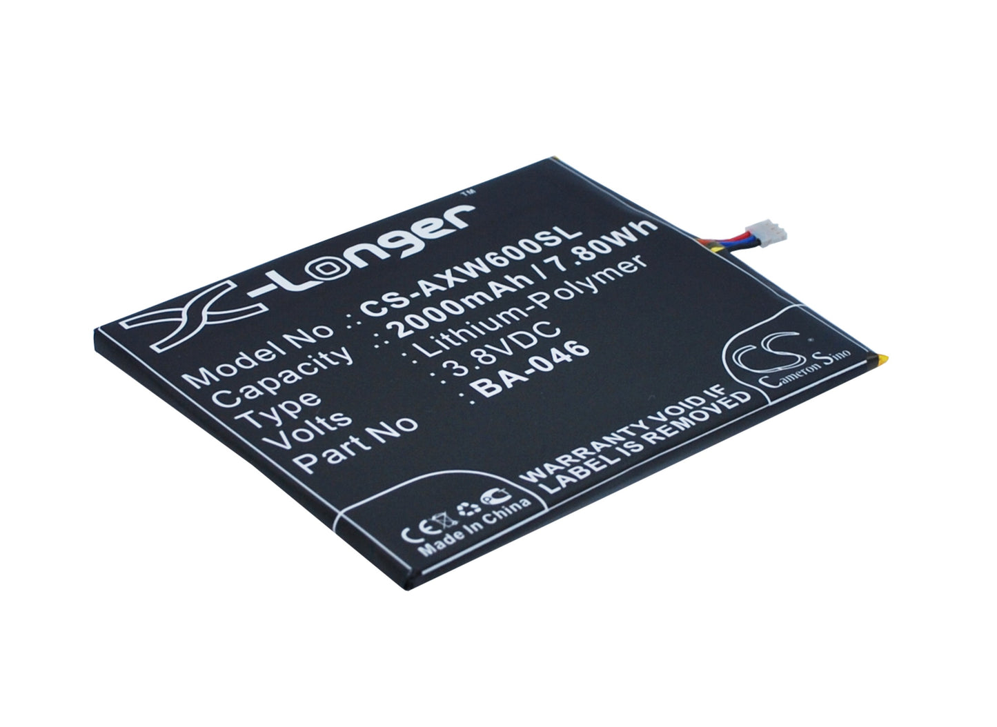 3.8V 2000mAh/7.80Wh Li-Polymer Mobile/SmartPhone Battery for AUX