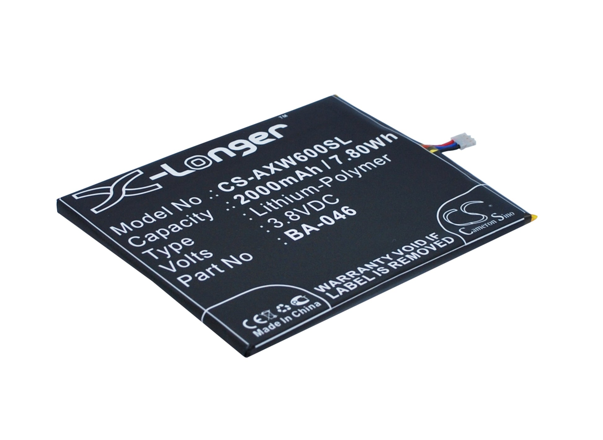 3.8V 2000mAh/7.80Wh Li-Polymer Mobile/SmartPhone Battery for AUX