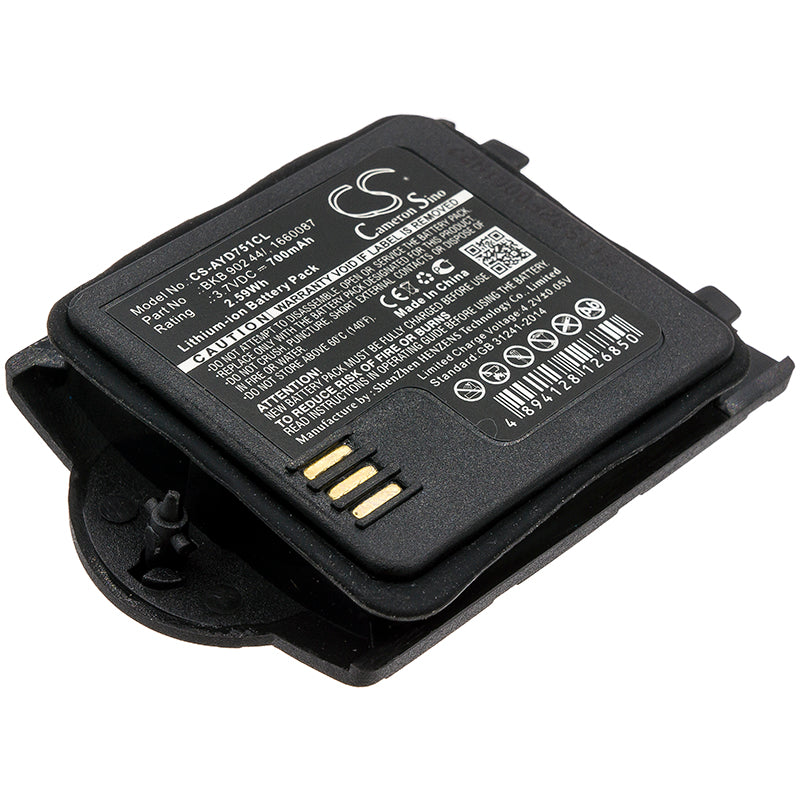 3.7V 700mAh/2.59Wh Li-ion Cordless Phone Battery for Ascom