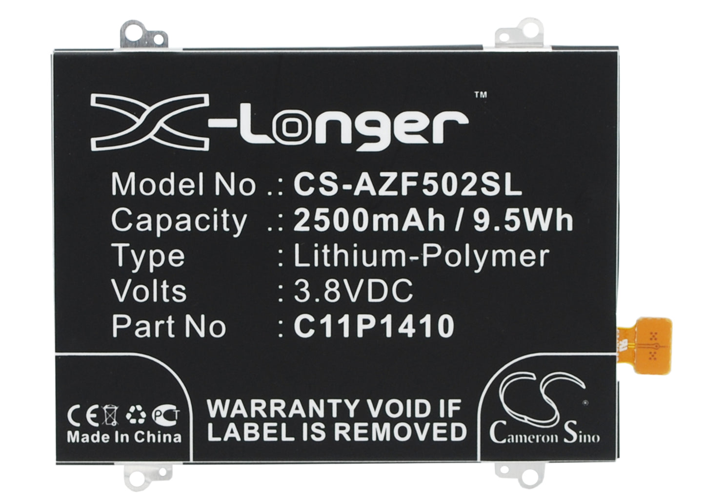3.8V 2500mAh/9.50Wh Li-Polymer Mobile/SmartPhone Battery for Asus