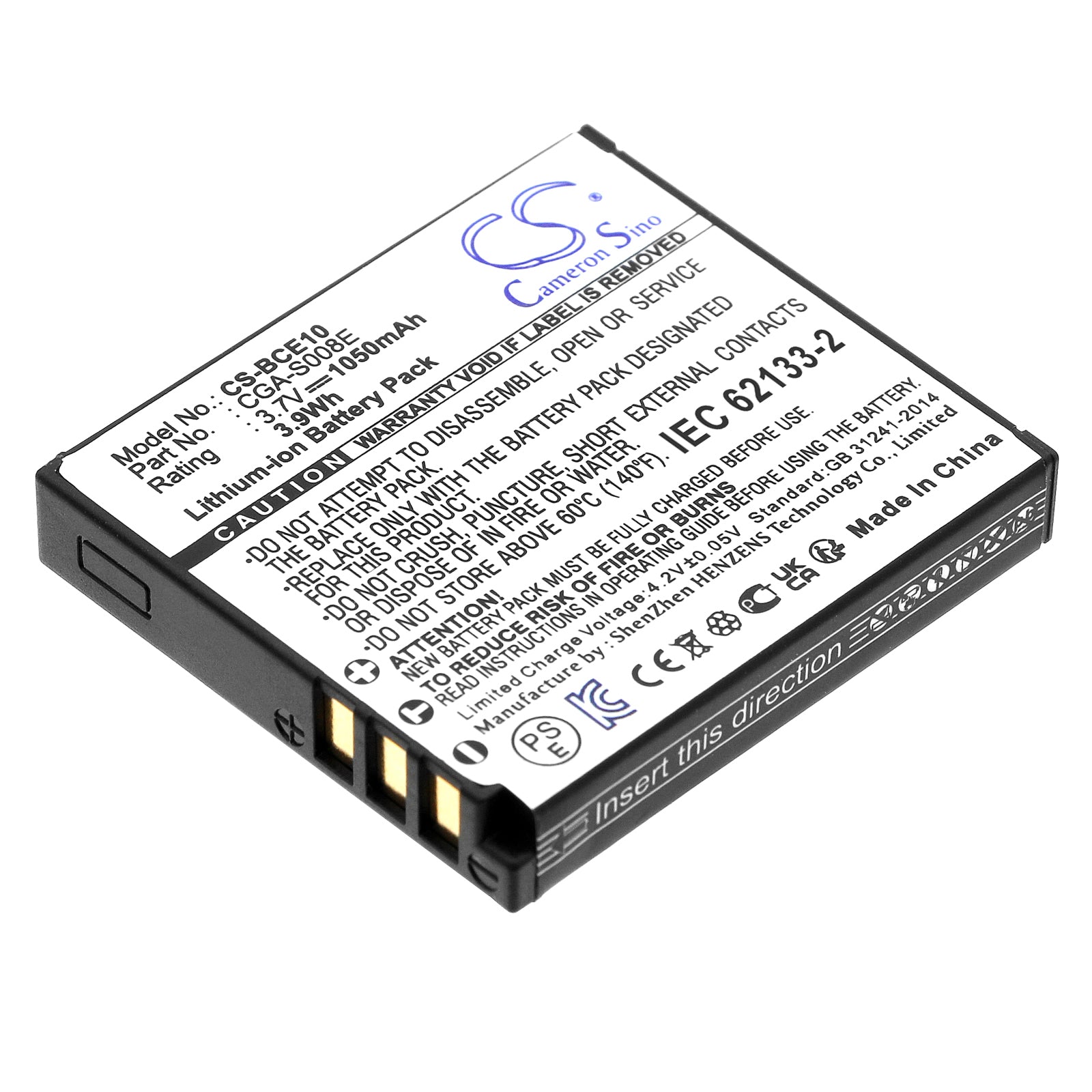 3.7V 1050mAh/3.9Wh Li-ion Camera Battery for LEICA