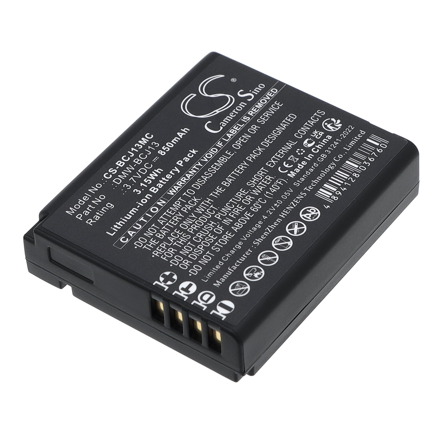 3.7V 850mAh/3.15Wh Li-ion Camera Battery for LEICA