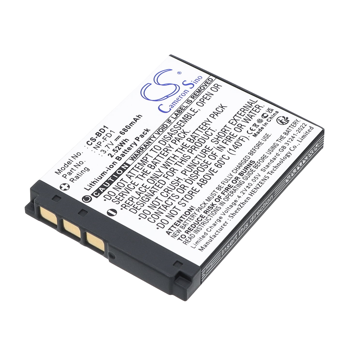 3.7V 680mAh Li-ion Camera Battery for Sony