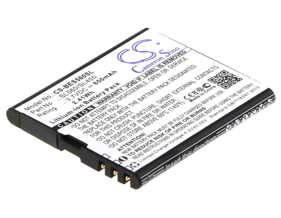 3.7V 650mAh/2.41Wh Li-ion Mobile/SmartPhone Battery for Bea-fon