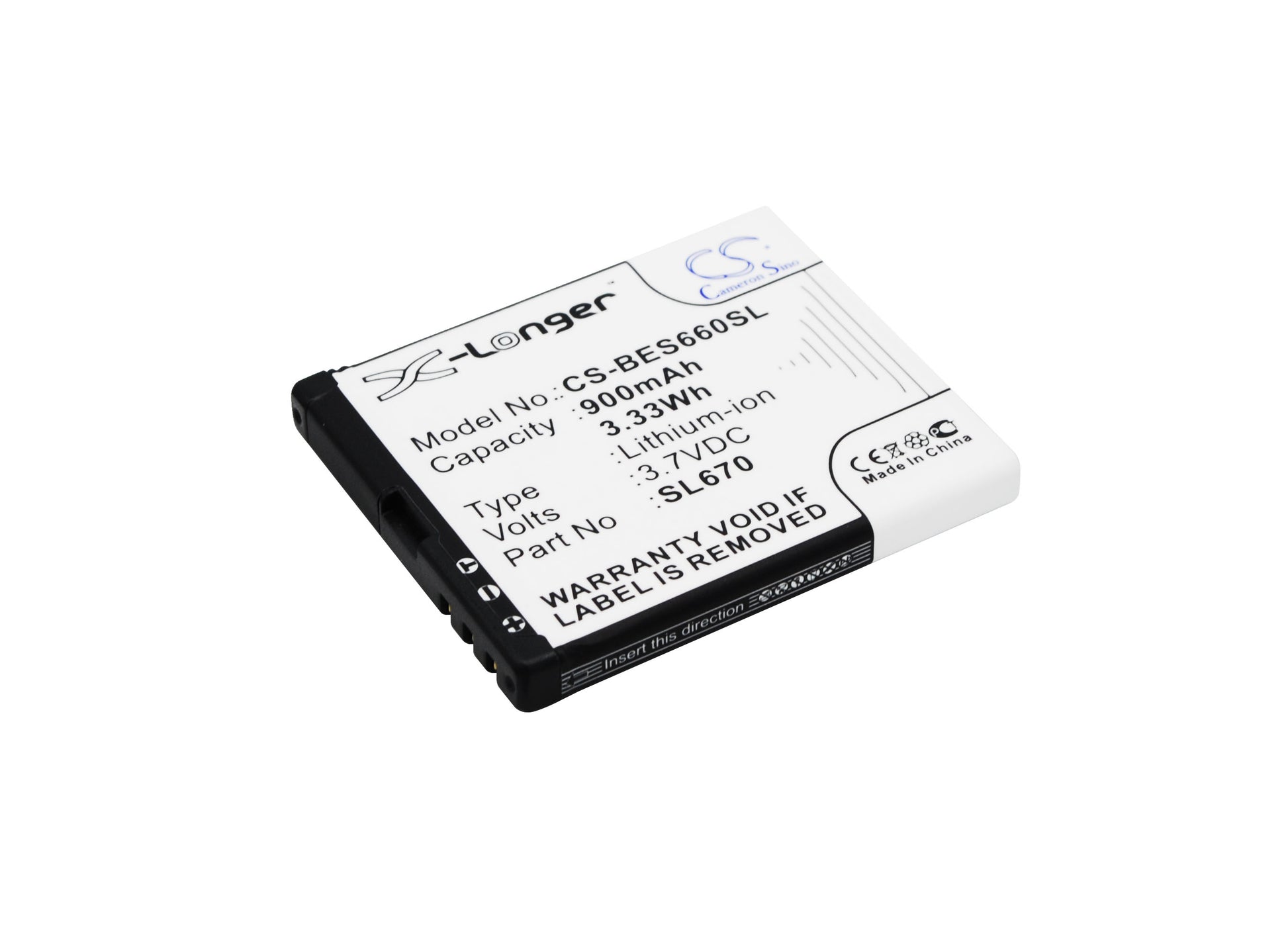 3.7V 900mAh/3.33Wh Li-ion Mobile/SmartPhone Battery for Bea-fon