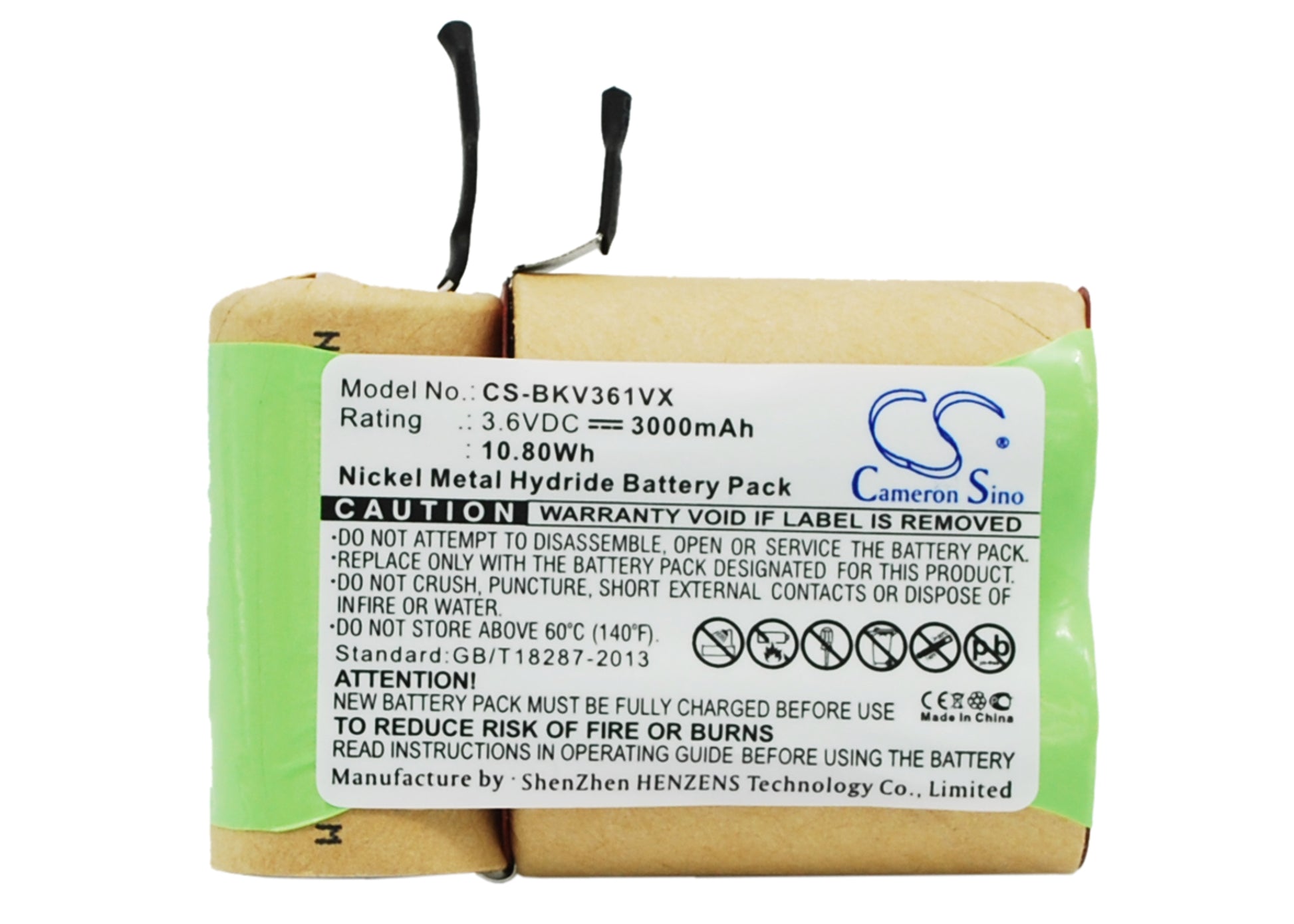 3.6V 3000mAh/10.80Wh Ni-MH Vacuum Battery for Black & Decker