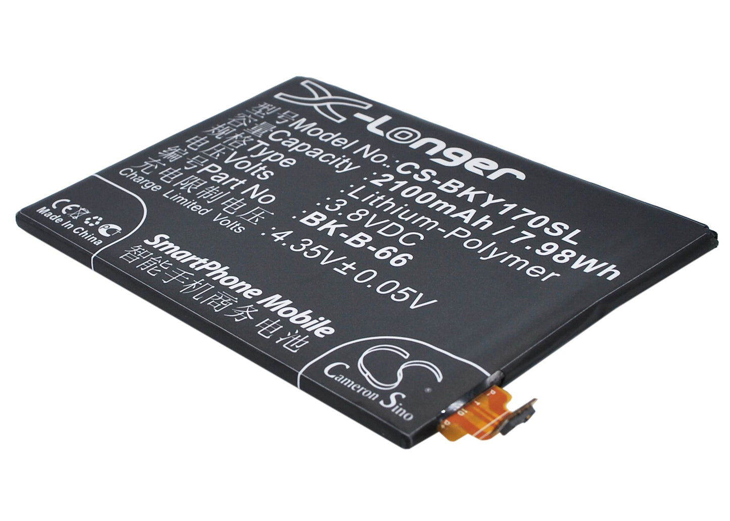 3.8VV 2100mAh/7.98Wh Li-Polymer Mobile/SmartPhone Battery for BBK