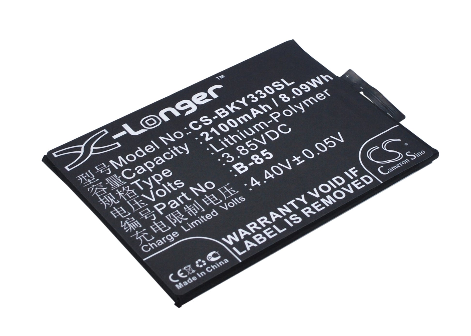 3.85V 2100mAh/8.09Wh Li-Polymer Mobile/SmartPhone Battery for BBK