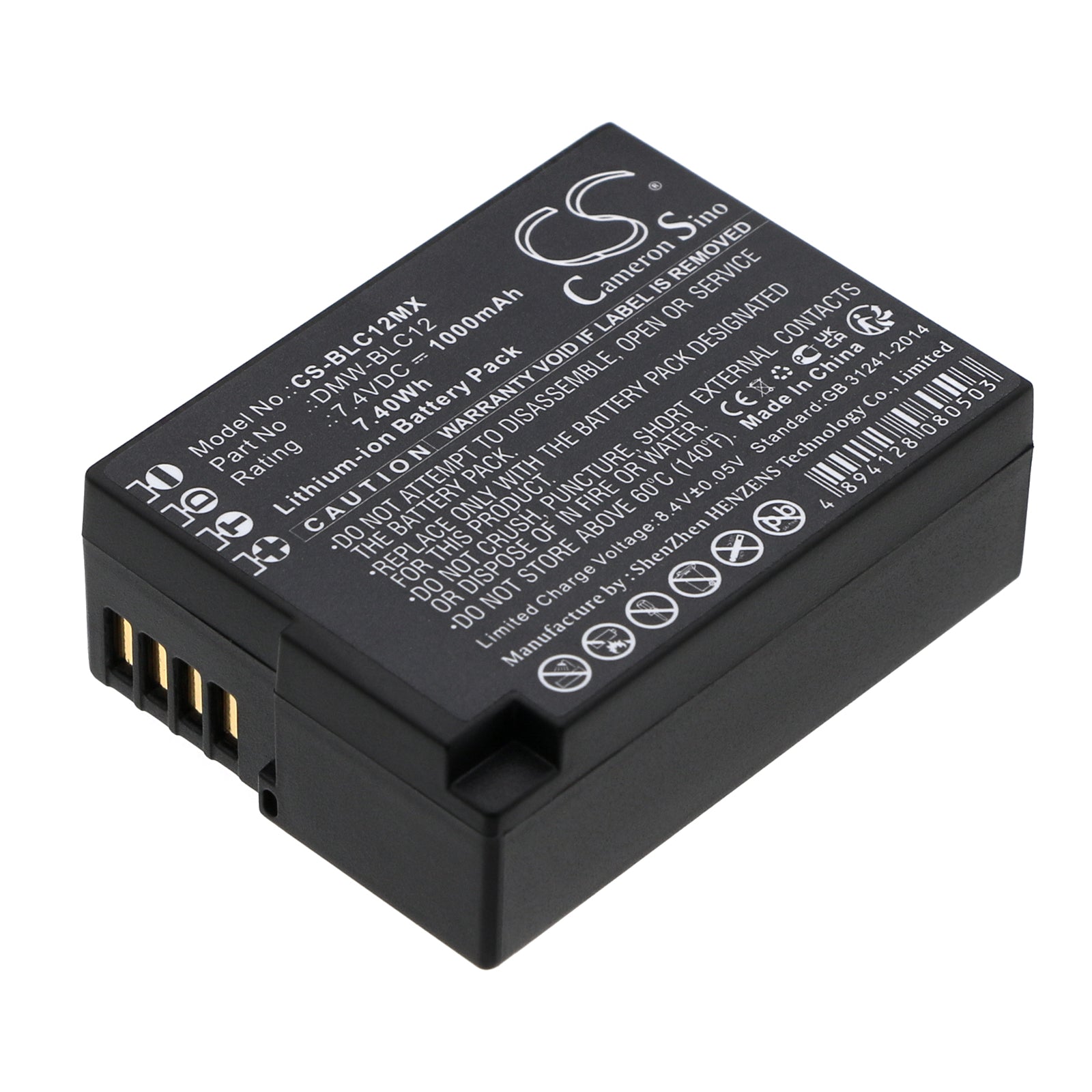 7.4V 1000mAh/7.40Wh Li-ion Camera Battery for Panasonic