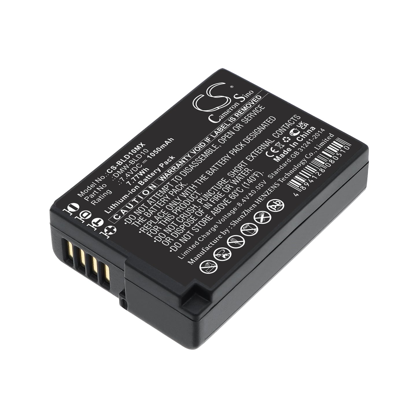 7.4V 1050mAh/7.77Wh Li-ion Camera Battery for Panasonic