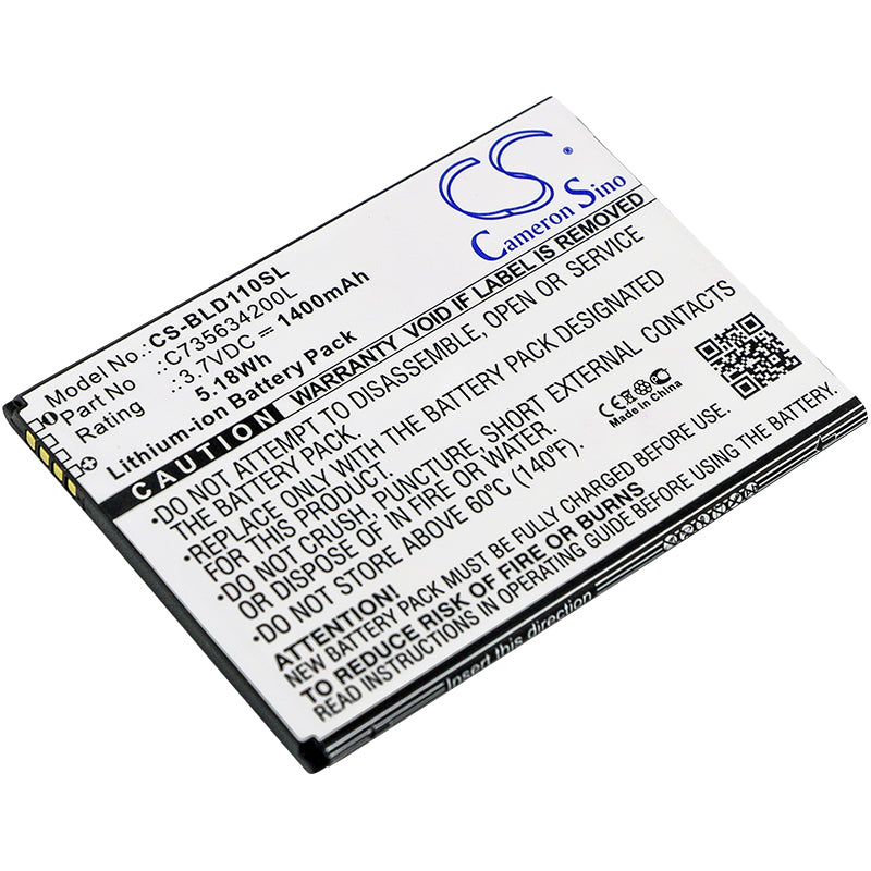 3.7V 1400mAh/5.18Wh Li-ion Mobile/SmartPhone Battery for BLU