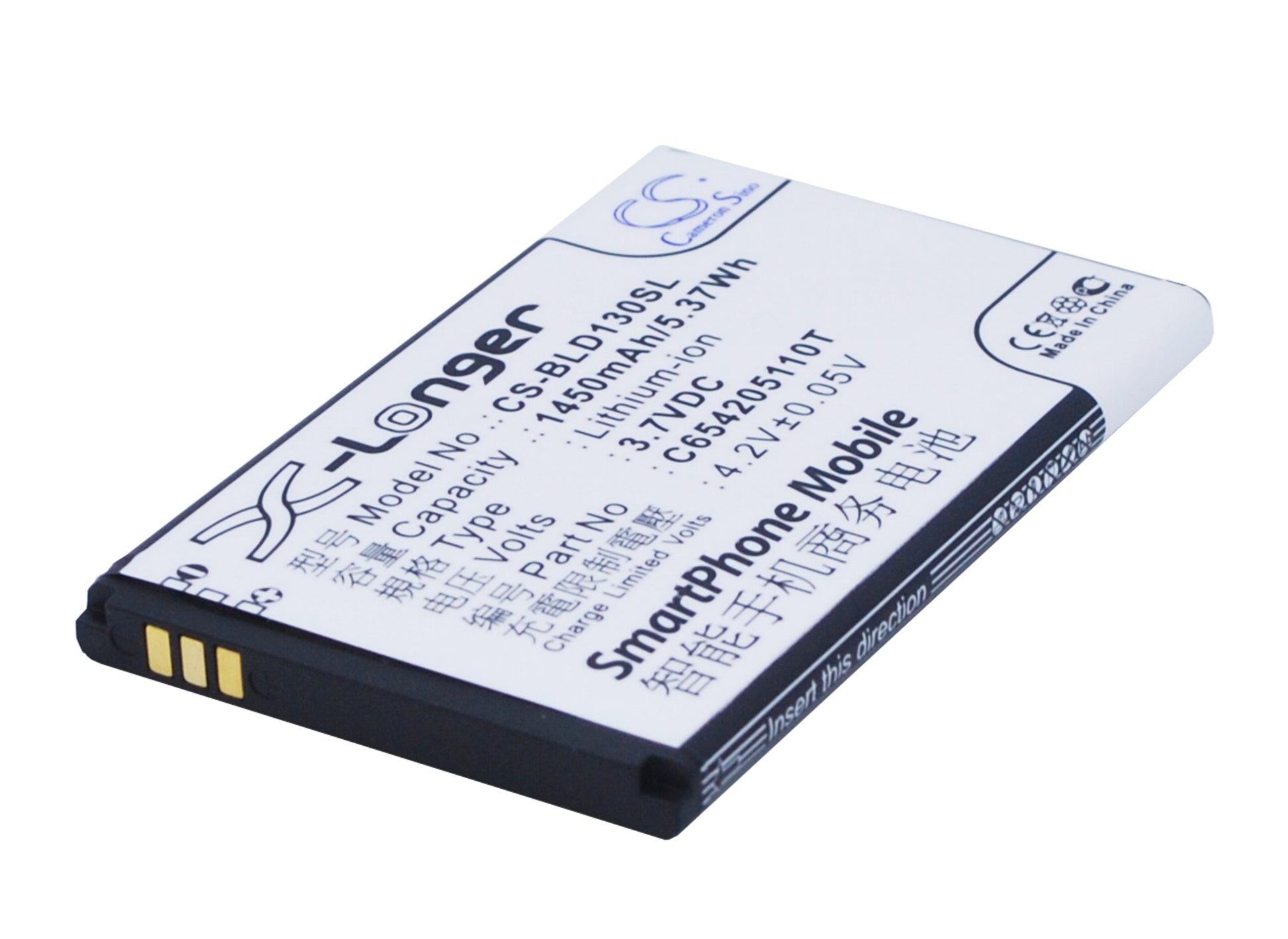 3.7V 1450mAh/5.37Wh Li-ion Mobile/SmartPhone Battery for BLU