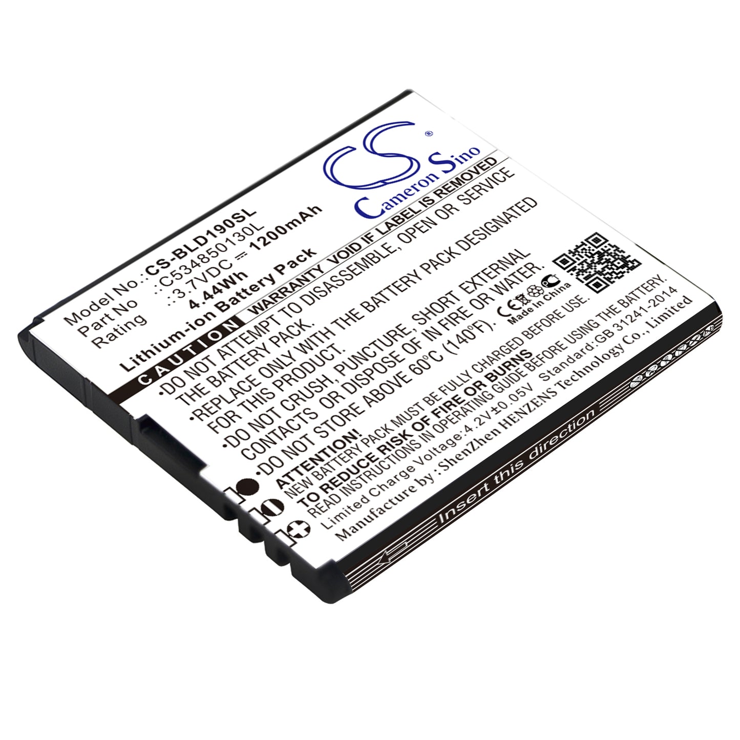 3.7V 1200mAh/4.44Wh Li-ion Mobile/SmartPhone Battery for BLU