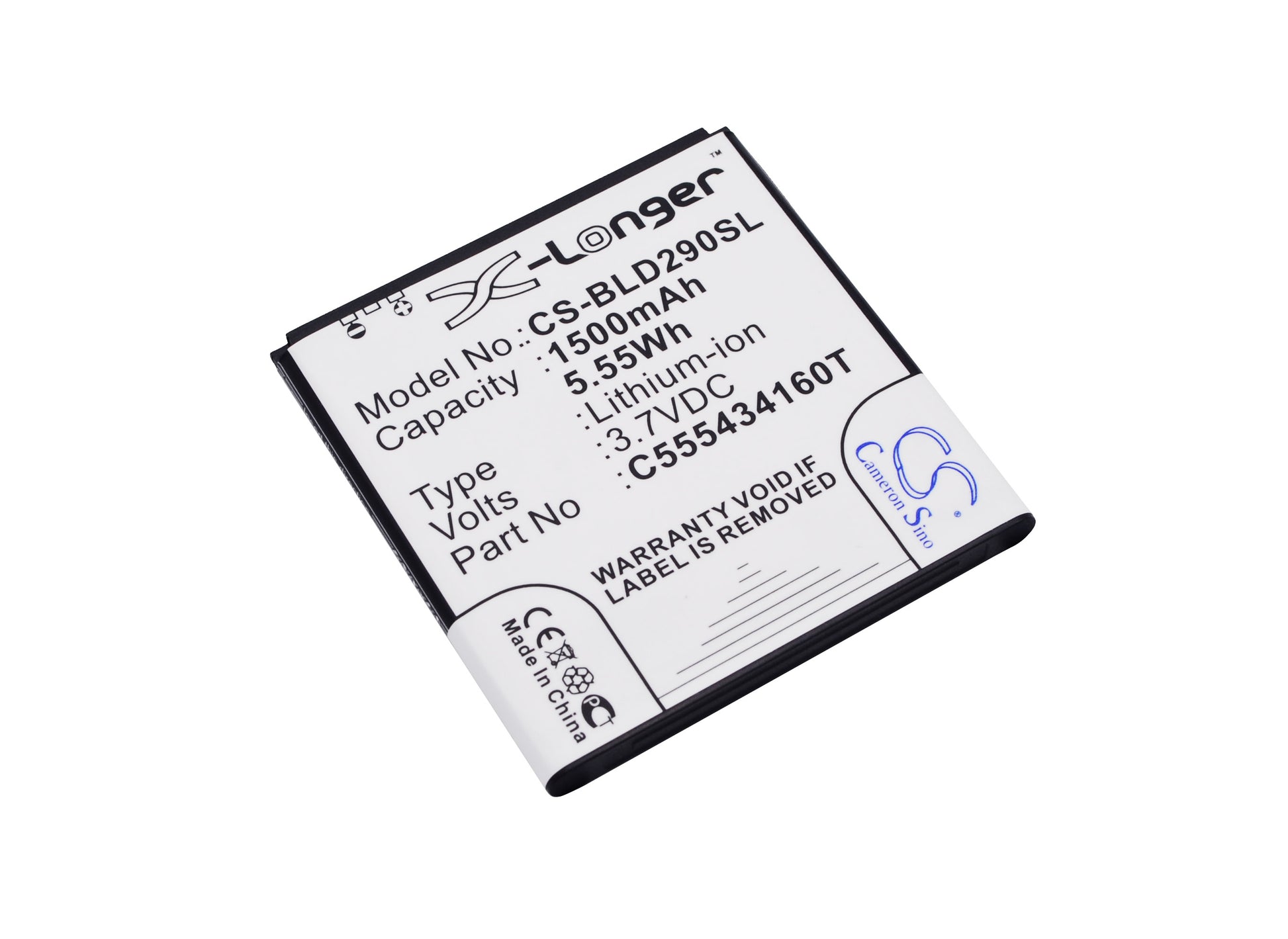 3.7V 1500mAh/5.55Wh Li-ion Mobile/SmartPhone Battery for BLU