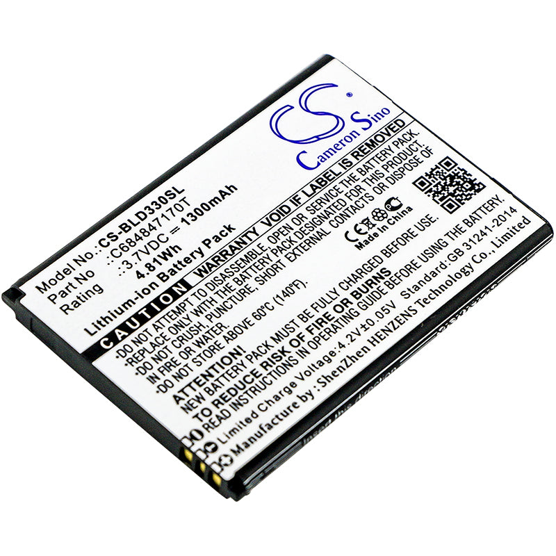 3.7V 1300mAh/4.81Wh Li-ion Mobile/SmartPhone Battery for BLU