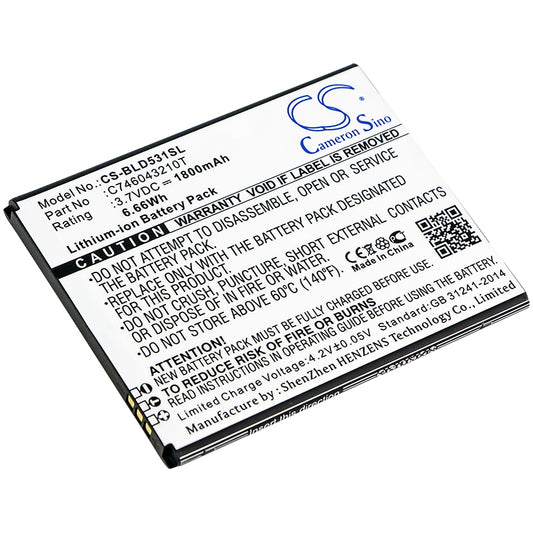 3.7V 1800mAh/6.66Wh Li-ion Mobile/SmartPhone Battery for BLU