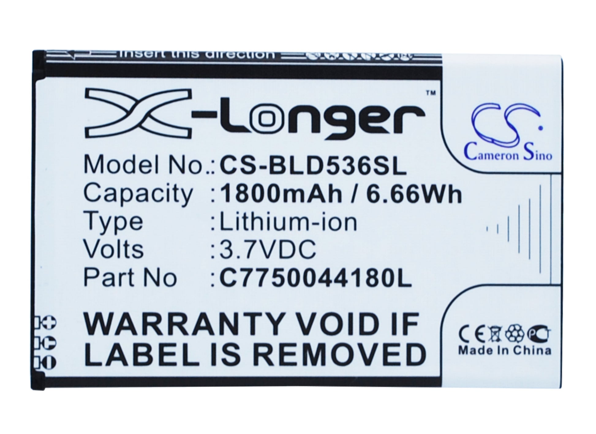 3.7V 1800mAh/6.66Wh Li-ion Mobile/SmartPhone Battery for BLU