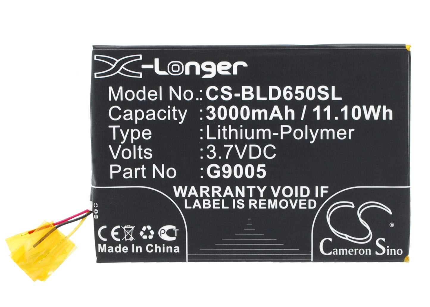 3.7V 3000mAh/11.10Wh Li-Polymer Mobile/SmartPhone Battery for BLU