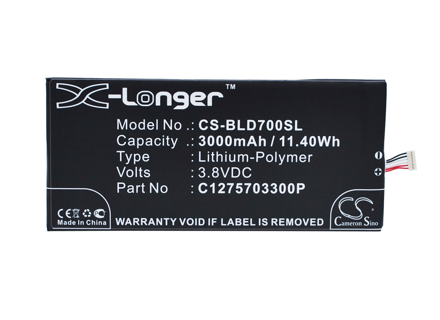 3.8V 3000mAh/11.40Wh Li-Polymer Mobile/SmartPhone Battery for BLU